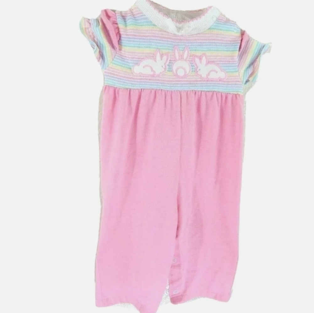 Healthtex Vintage 1980's Rainbow Easter Bunny Jumpsuit